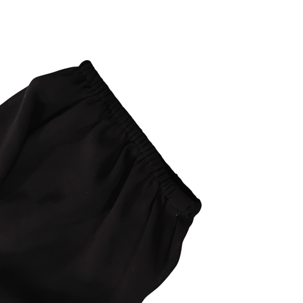 H&M Sheer Black Long-Sleeve V-Neck Peplum Blouse - Picture 6 of 7